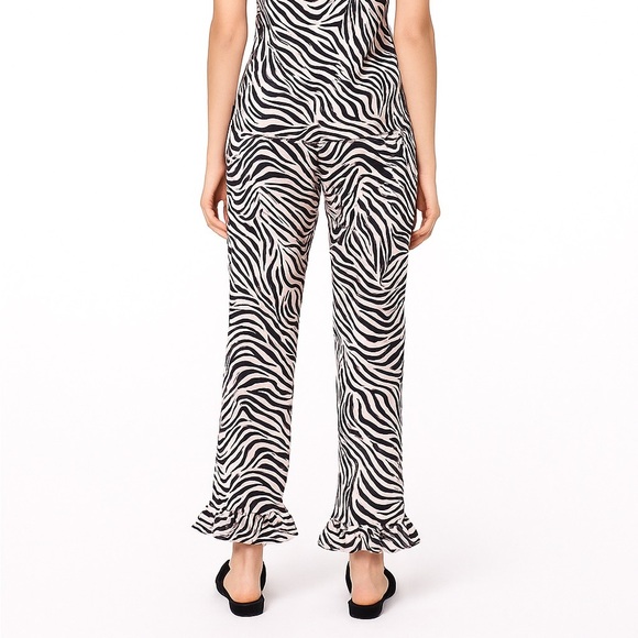 Victoria’s Secret SET Y2K Zebra Print Ruffle Pajama Set Sheer Lounge Pants top S - Picture 2 of 10